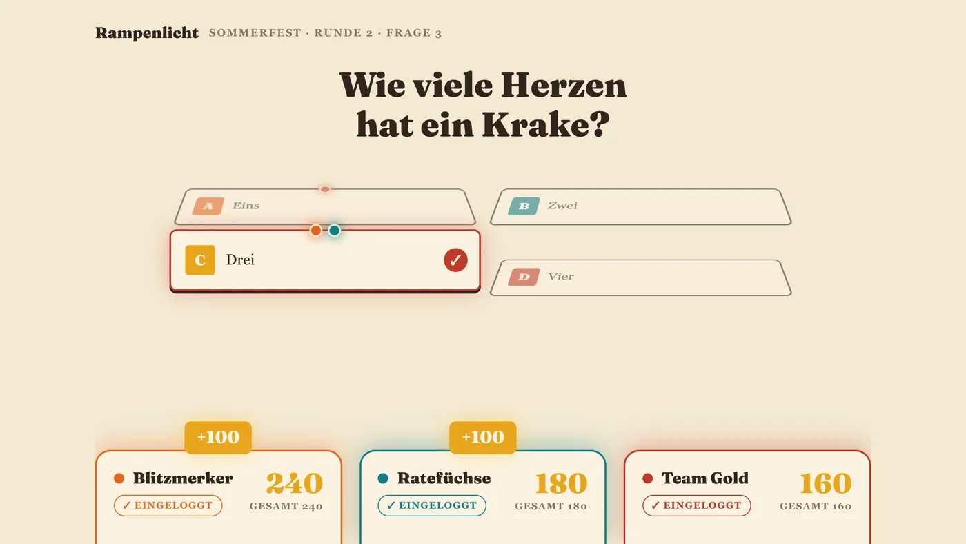 Theme Studio 74: cremefarbene Retro-Bühne mit Serifenschrift